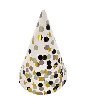 Колпачки бумажные TM Pelican 15см "Белые с цветным горошком"   10шт Белый Pelican (871804)