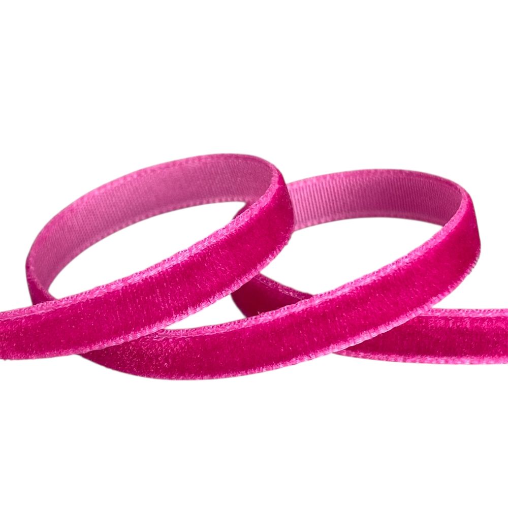Оксамитова стрічка  0,6 см х  50 ярдів Рожевий Marill (D00806- C 20)
