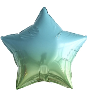 Кулька фольг 18' Зірка омбре М'ятно золота 45см (ціна за упак/5шт) (832678)
