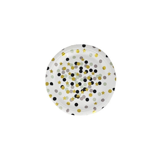 Тарелки бумажные TM Pelican 23cm "Білые с цветным горошком"   10шт Белый Pelican (871704)