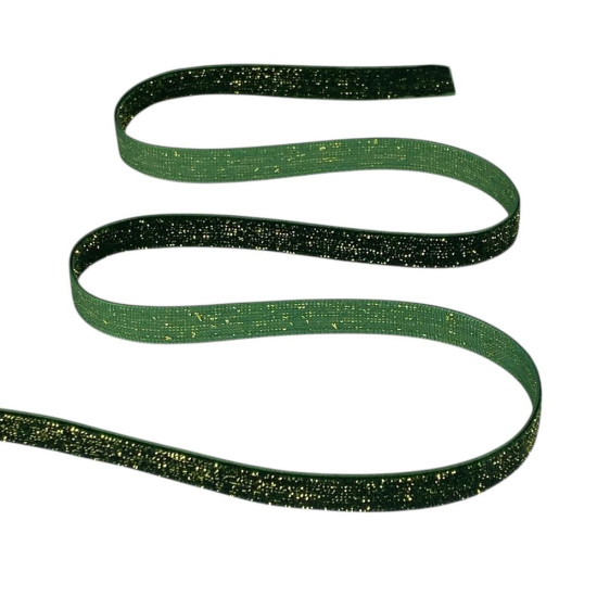 Оксамитова стрічка  блискуча 1,0 см х 50 ярдів Зелений Marill (D16710- C 141)