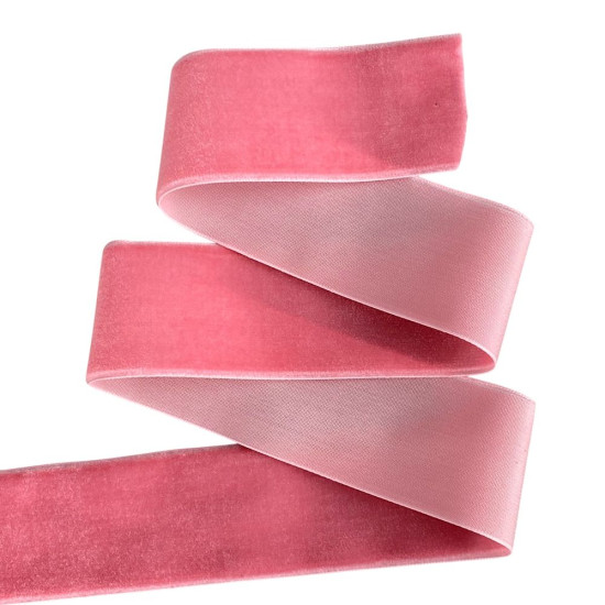 Оксамитова стрічка  4 см (±5мм) х  30 ярдів Рожевий Marill (D00840-   07)