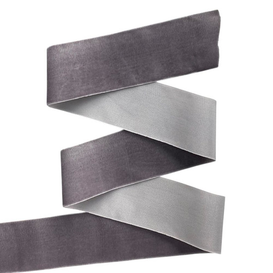 Оксамитова стрічка  4 см (±5мм) х 30 ярдів Сірий Marill (D00840- C 60)