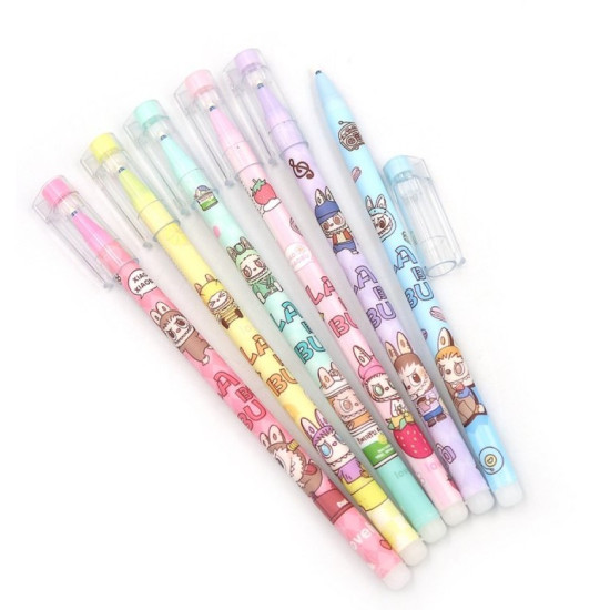 Ручка дитяча, що стирається "Labubu" 0,5мм синя, mix Різнокольоровий (8827)