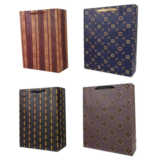 Пакет подарунковий "Fashion" 26 х 32 х 10ссм, 210г/м2, 4 дизайни Unison (2965-26)