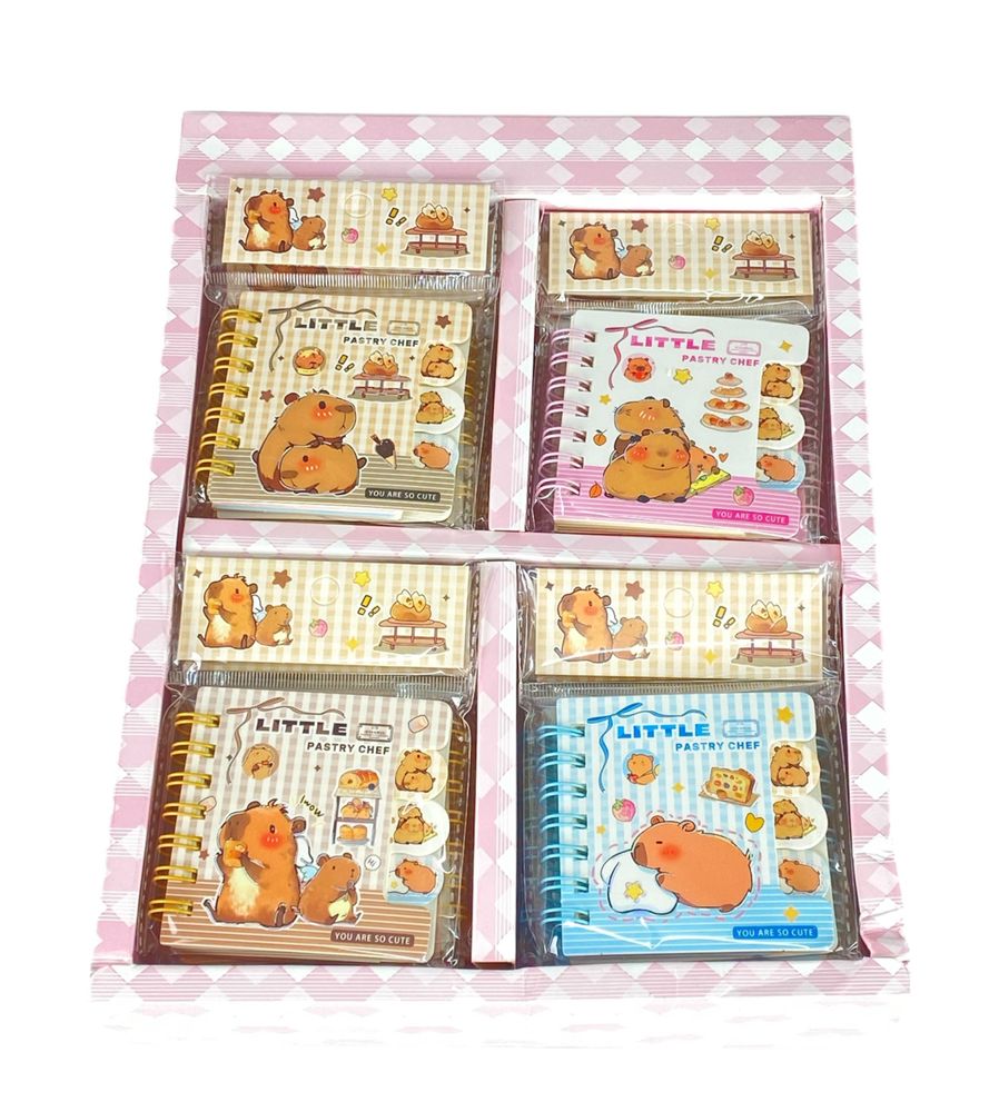 Блокнот Капібара 7 х 7см з роздільниками, кольоровий папір 70гр, 60 аркушів (XQ-55709)