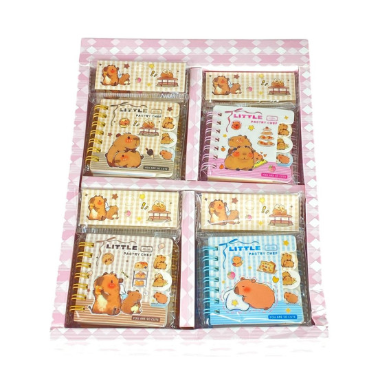 Блокнот Капібара 7 х 7см з роздільниками, кольоровий папір 70гр, 60 аркушів (XQ-55709)