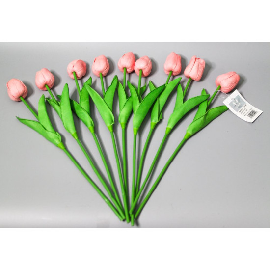 Букет латексных тюльпанов с эффектом живого прикосновения 9 бутонов (4 х 4см) розовый 34 см Розовый Marill (C30444-02)