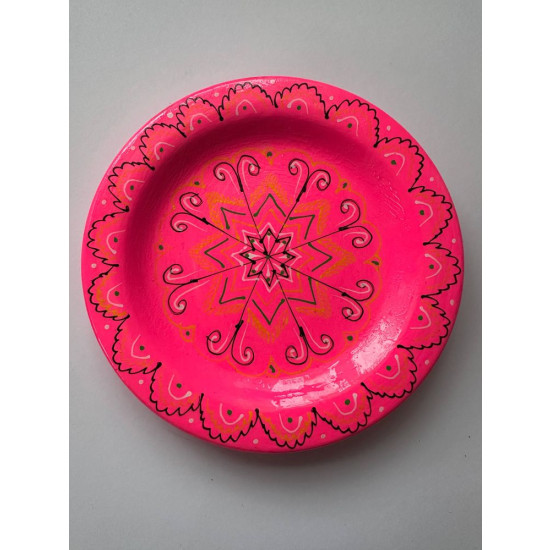 Набор декоративных деревянных писанок на тарелку с традиционным орнаментом Unison (L-001  pink)