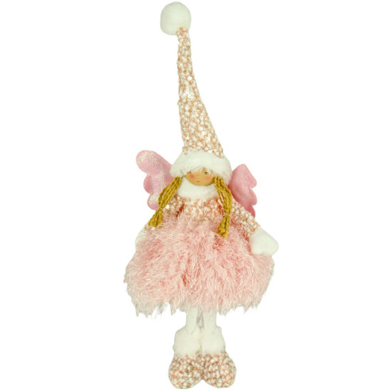 Новогодняя мягкая игрушка Фея, стоящая розовая 50 см (L01181)