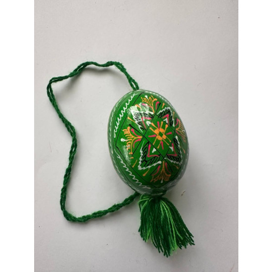 Декоративна дерев'яна писанка підвісна з китицями, 6см Різнокольоровий Unison (L00004)