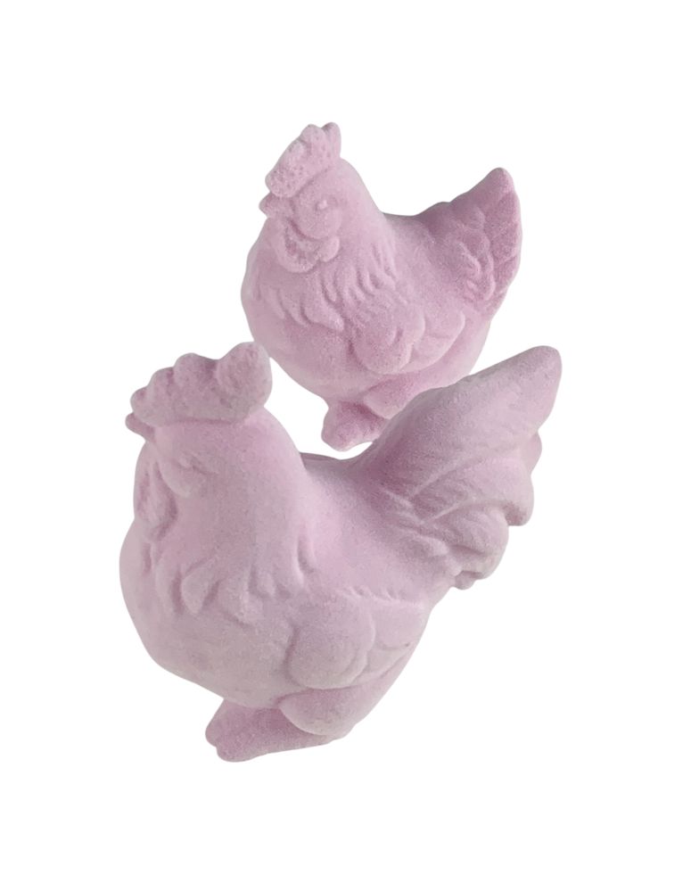 Фігурка для пасхального декору "Півник та курочка" бузкові оксамитові 12см Фіолетовий (L00198.3)