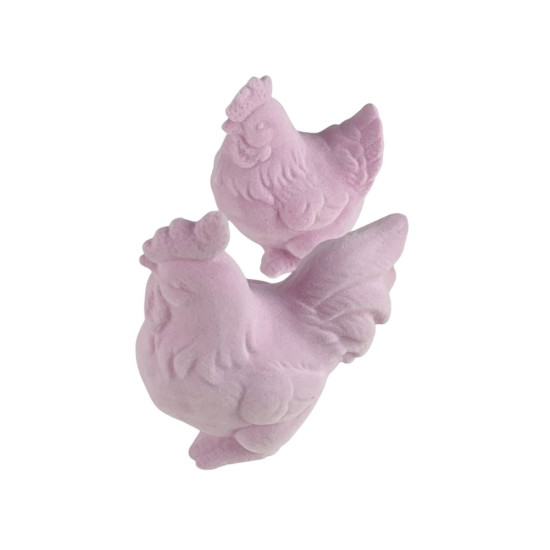 Фігурка для пасхального декору "Півник та курочка" бузкові оксамитові 12см Фіолетовий (L00198.3)