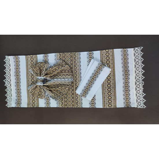 Декор для великоднього кошика - рушник +бант +стрічка (DGC-100)