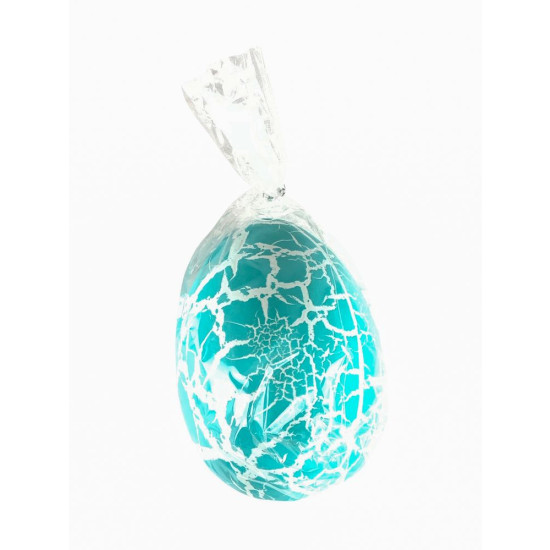 Пасхальне яйце Страусине з ефект кракле -бірюза15см (L00163 turquoise)