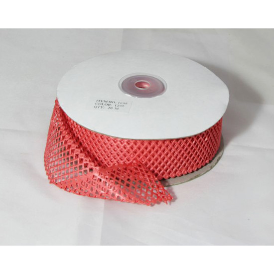 Декоративна тасьма - сітка 4см., 20м. -  корал (TS4020-129)