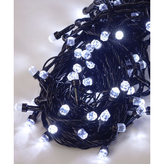 РУБИН 100 LED, черный провод, белый (1281-03)