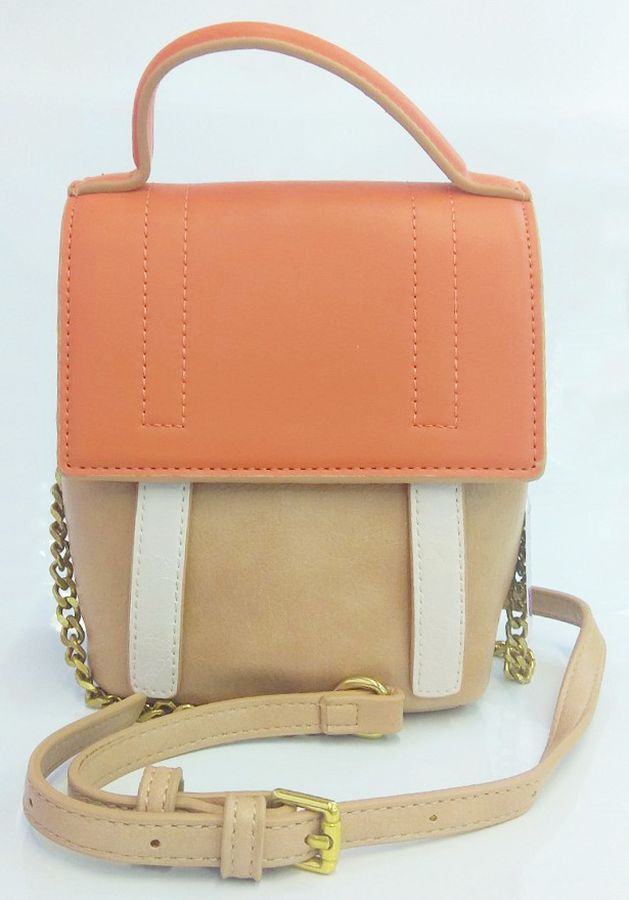 Сумка женская оранжевая 19х16см экокожа (1771-2 orange)