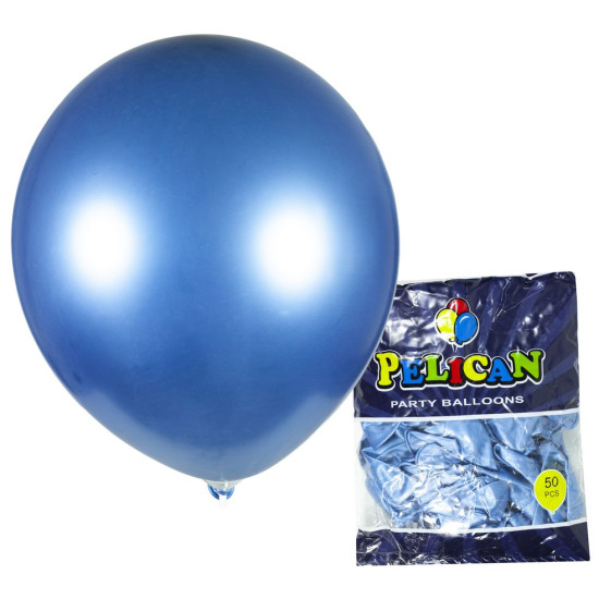 Кульки Pelican 12' (30 см), хром синій, 50шт/уп Синій Pelican (822603/1250-603)