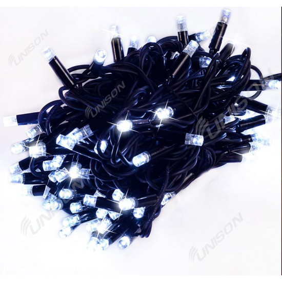 Уличная 100 LED + FLASH 10м, черный / каучук 2мм, белый (1423-03)