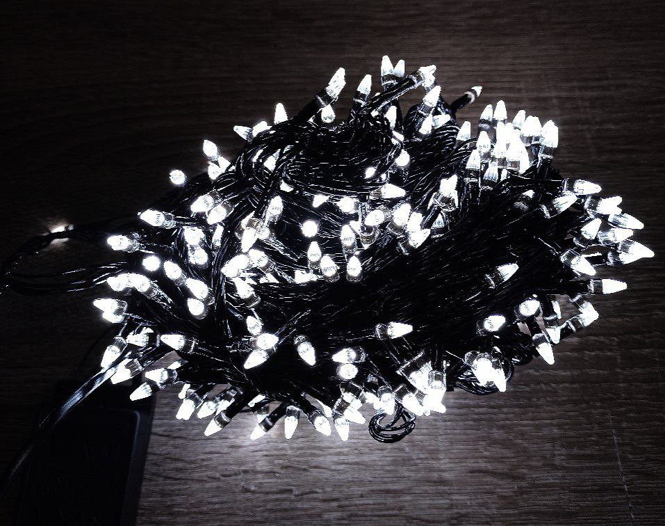 Гірлянда КОНУС 500 LED, білий (чорний провід) Білий Без бренду (1250-03)
