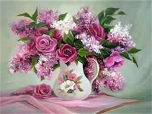 Алмазная мозаика   по номерам 30*40см "Букет" (GLD60230)