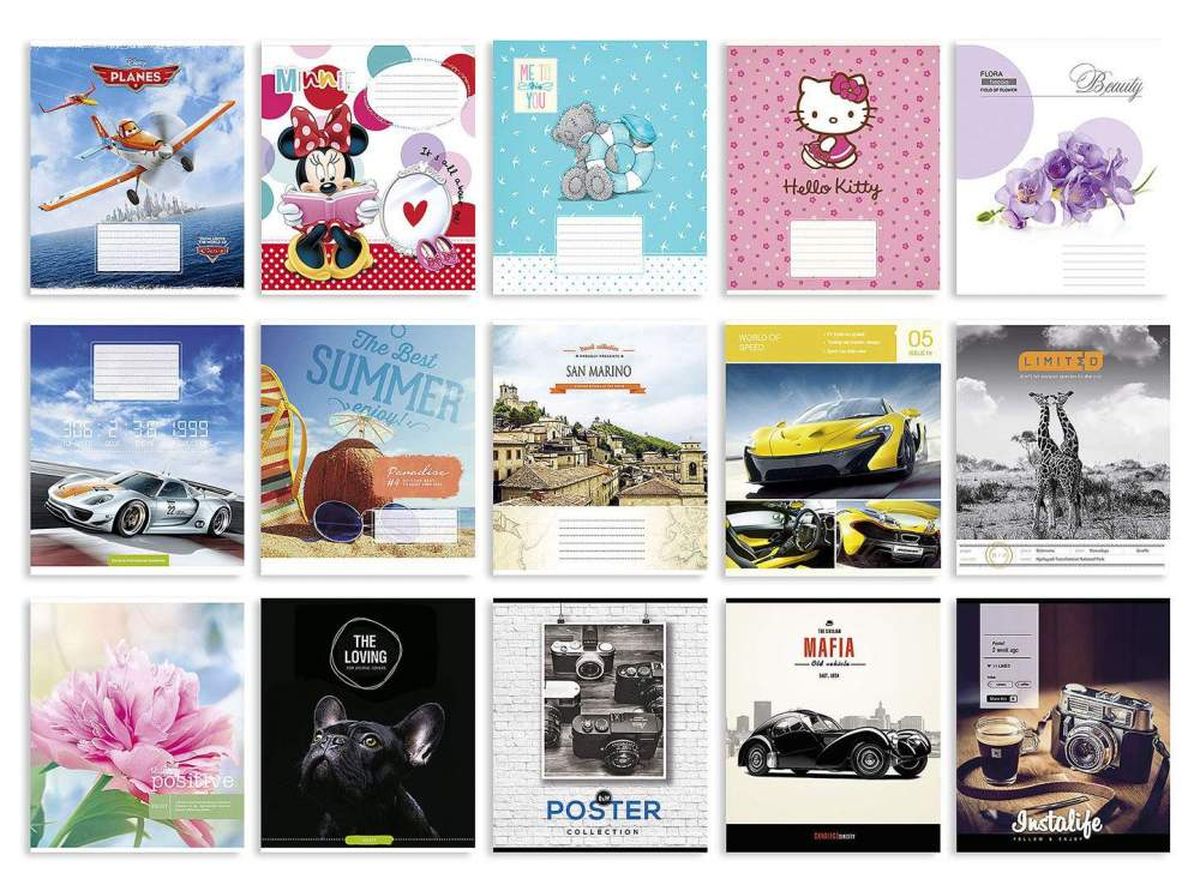 Тетрадь 12 листов  в клеточку Разноцветный Unison (Тр 001/959050)