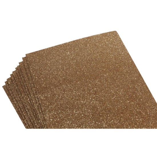 Фоаміран з глітером 2мм,  10 аркушів 20х30 - бронза (8957)