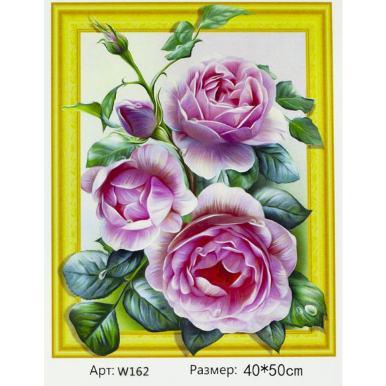 Алмазная мозаика 3D по номерам 40*50 "Пионы" карт уп. (W-162)