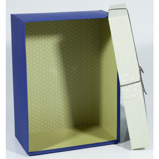 Подарункова коробка B18-34, прямокутна біла з синім, 29х22х13cm/25х18х11.5/21х14х10cm   3шт. в наборі (B18-34)