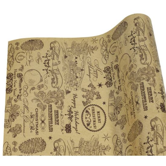 Бумага новогодняя для упаковки подарков 70см х 7 м (Пт 864.5)