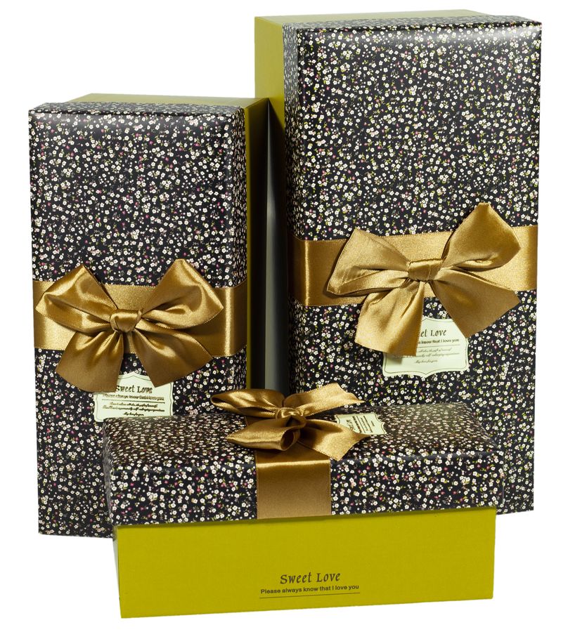 Коробки подарочные прямоугольные, в наборе -3шт., Unison, CH01-20 (CH01-20)