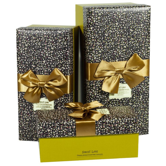 Коробки подарочные прямоугольные, в наборе -3шт., Unison, CH01-20 (CH01-20)