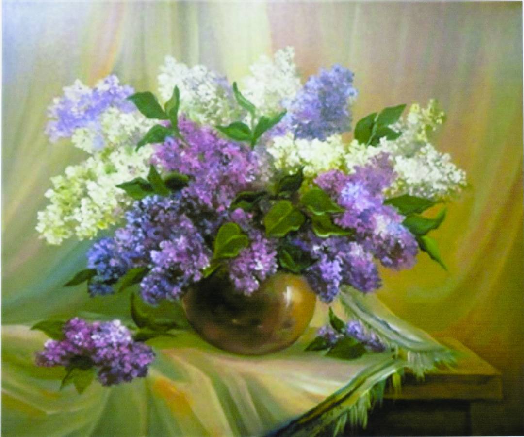 Картина за номерами "Бузок у вазі" 40 * 50см, крас.-акрил, кисть-3шт. (5539)