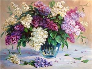 Картина по номерам 40 х 50см "Сирень в вазе" Разноцветный Unison (8416)