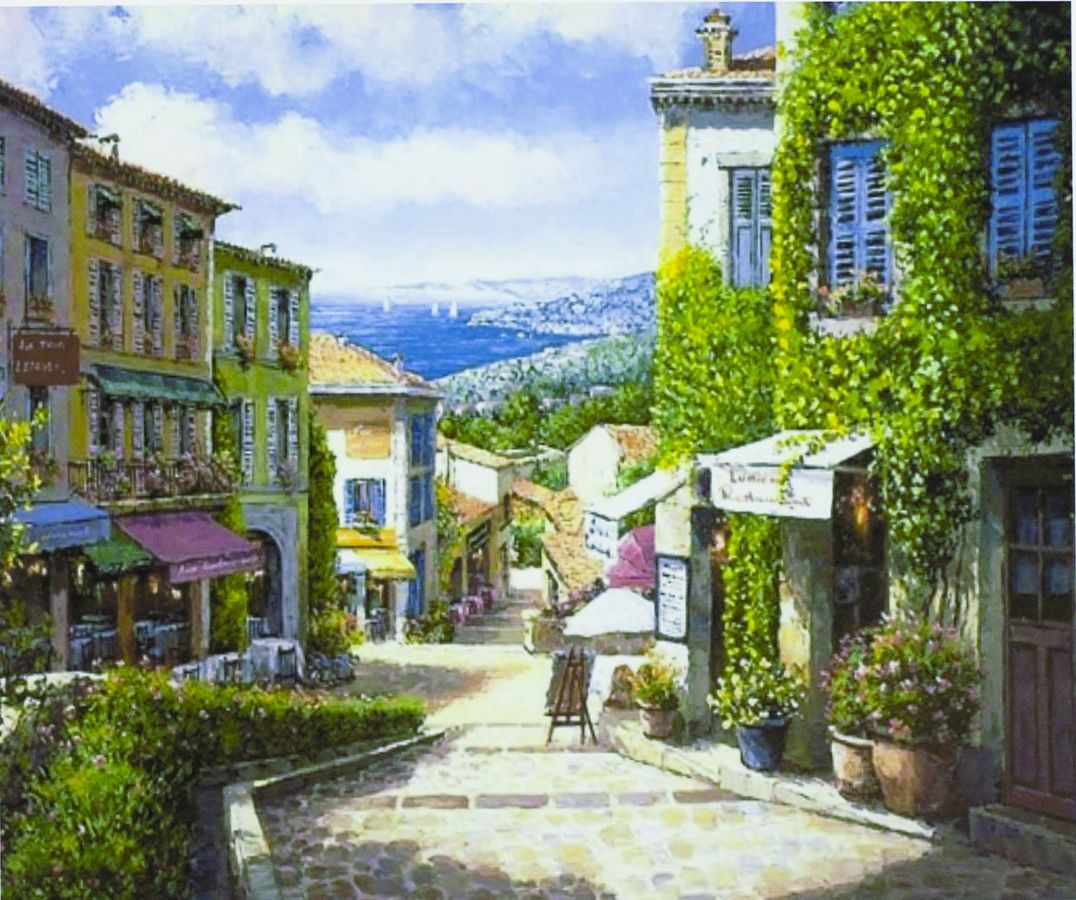 Картина по номерам "Улочки Прованса" 40*50см,крас.-акрил,кисть-3шт. (9537)