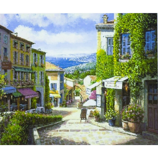 Картина по номерам "Улочки Прованса" 40*50см,крас.-акрил,кисть-3шт. (9537)