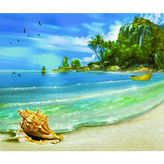 Картина по номерам "Пляж" 40*50см,крас.-акрил,кисть-3шт. (3264_B)