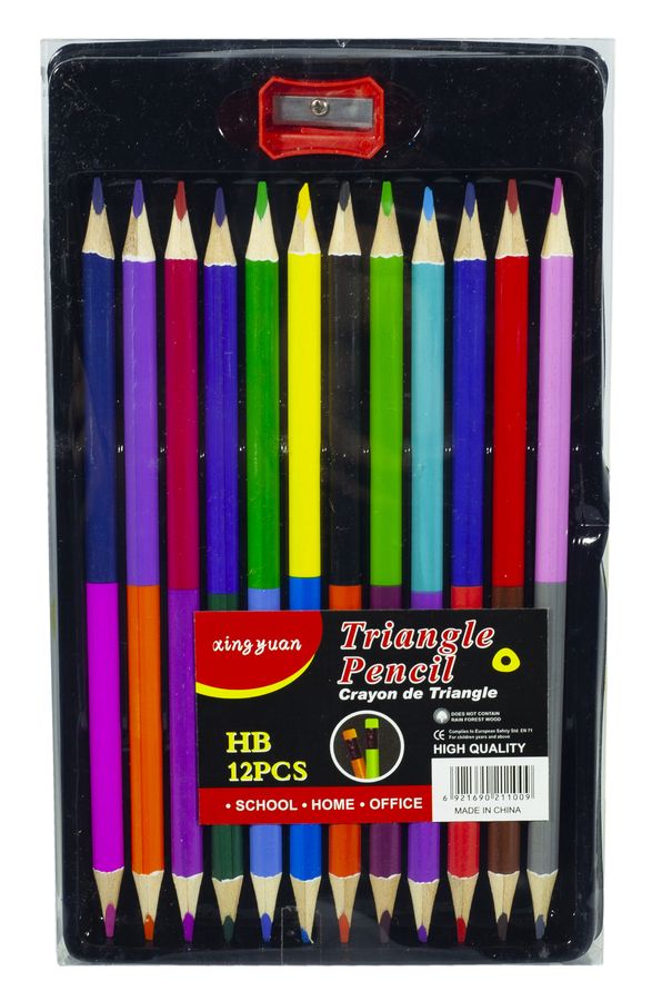 Набір L412-24 кольорових олівців, 3мм, 12 кольорів в пластиковій упаковці Unison (L412-24)