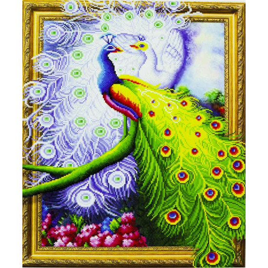Алмазная мозаика  3D по номерам 40*50см "Два павлина" (0467)