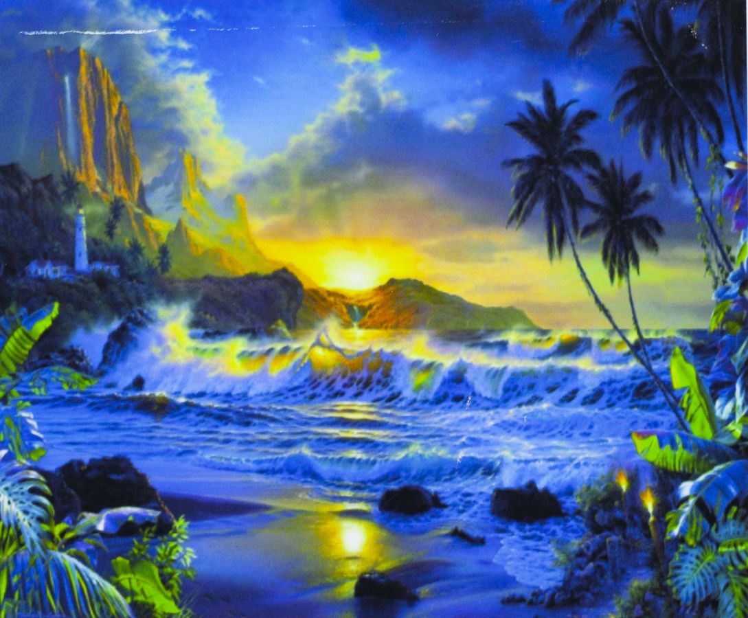 Картина по номерам "Тропический пейзаж" 40*50см,крас.-акрил,кисть-3шт. (9293)