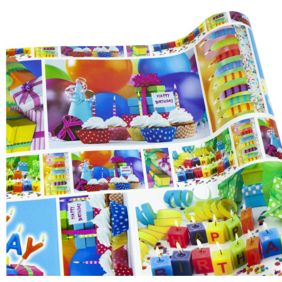 Бумага упаковочная мелованная 80г 10 листов - 100 х 70см Разноцветный Unison (PVM10-127)