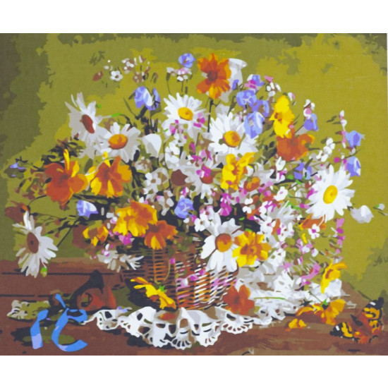 Картина за номерами "Букет польових квітів" 40 * 50см, крас.-акрил, пензлик-3шт. (1958)