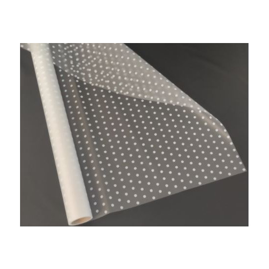 Пленка матовая для цветов 0,6х10м, "Горох мелкий" белый Белый Unison (PMP1780)
