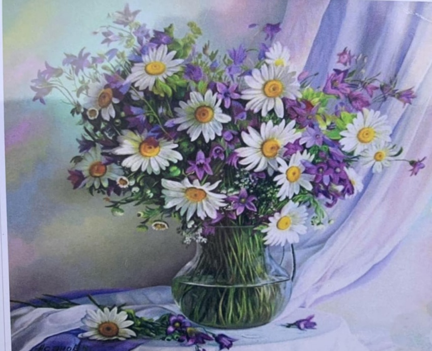 Картина по номерам 30*40см  "Букет" OPP (холст на раме краск. кисти. ) (1791EKTL_O)