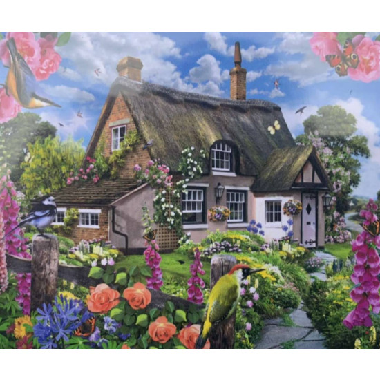 Картина по номерам 30*40см  "Деревенский домик" OPP (холст на раме краск. кисти. ) Разноцветный Unison (1570EKTL_O)