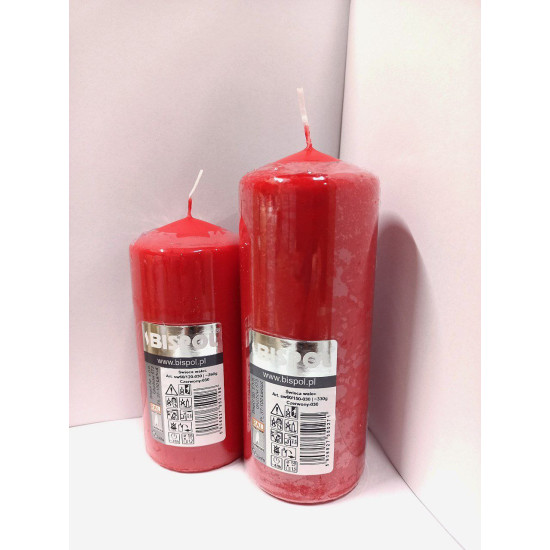 Свеча цилиндр Bispol, 48 часов, 330г, 15 х 6см Красный Unison (sw60/150-030)