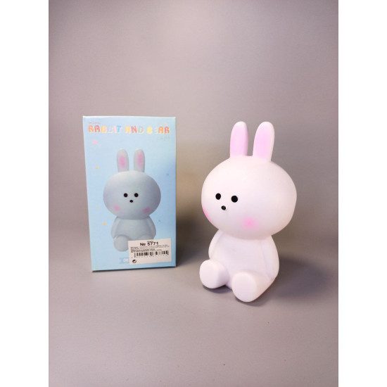 Лампа-ночник детский "Зайка" 17см 3 цвета (5771)