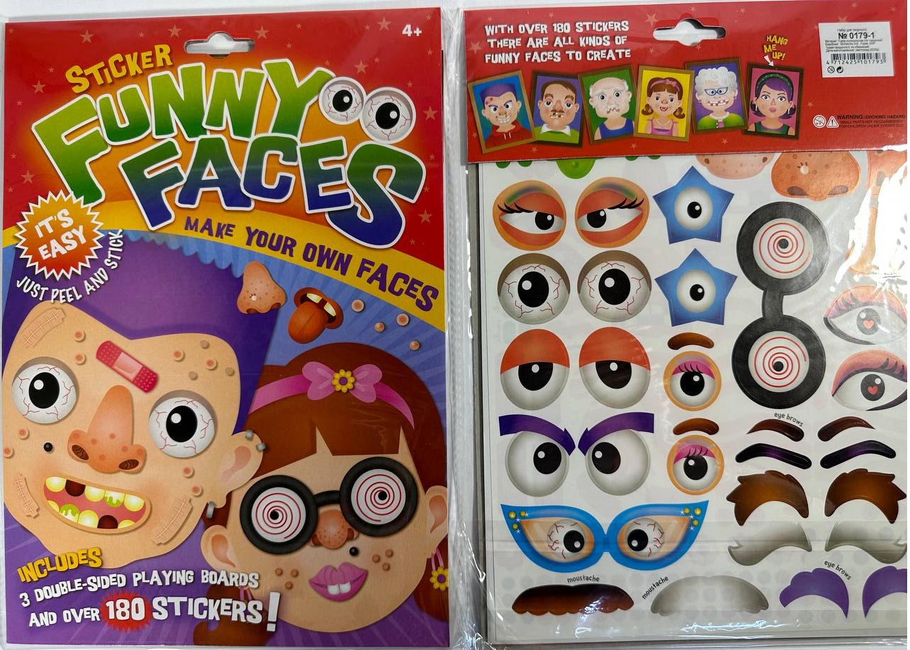 Набор творчества "Создай лицо человека - наклейки" 21 х 29,7см Разноцветный Unison (0179-1)