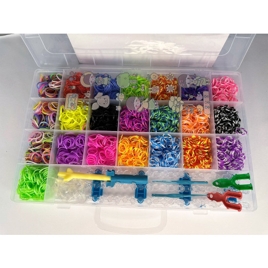 Набор резинок для плетения браслетов, 22 цвета, 4400 шт. (Нт 110)